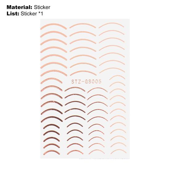 Nail Strip Half Moon Shape 3D Effect Ultra Thin Rose Gold Striping Tape Manicure Design Lines