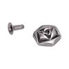 20 Sets Leather Rivets 12mm Antique Silver Hexagonal Rose Rivets and 3x7mm Feet for Craft Decoration