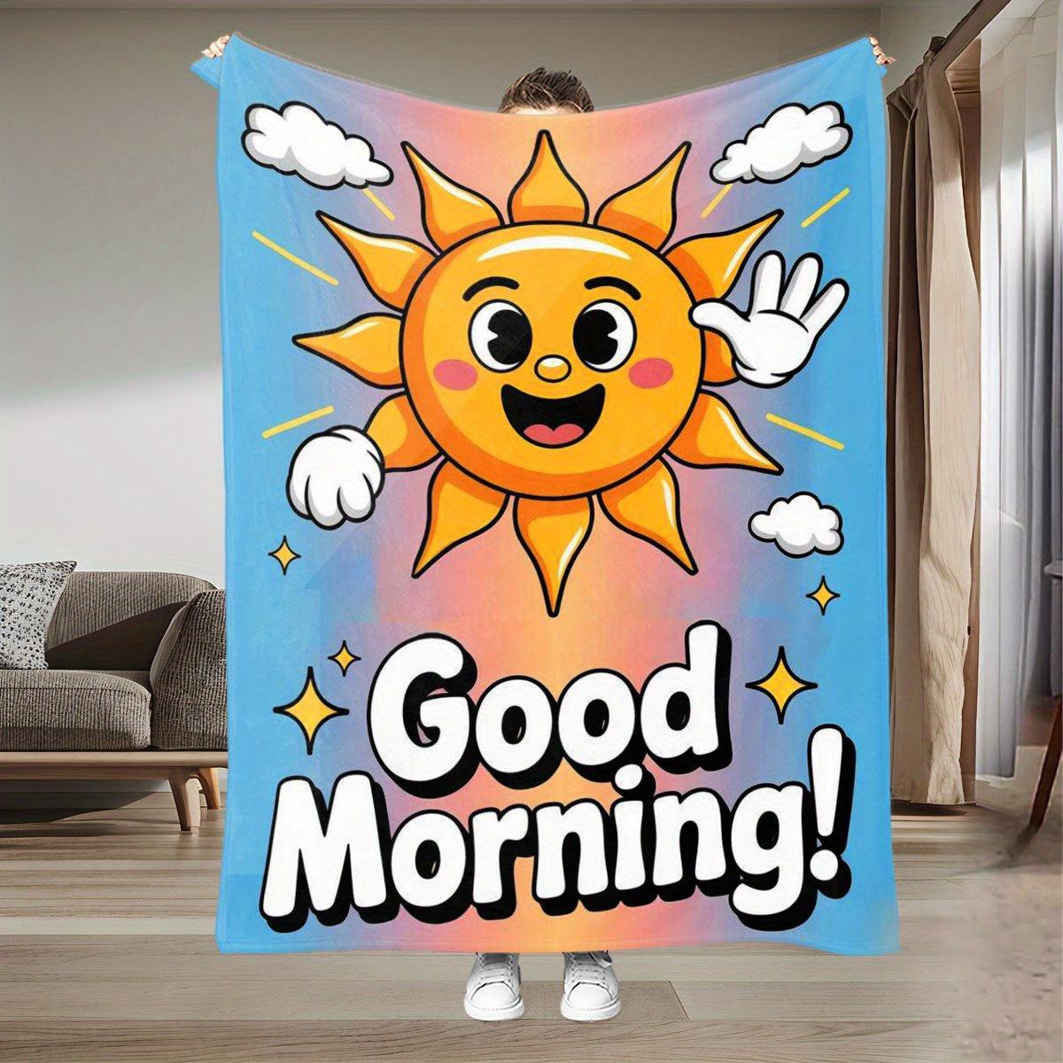 

Sun and rainbow pattern Flannel printed blanket suitable for all seasons suitable for living room office sofa and travel 75x100cm