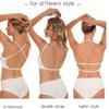 Women's 3 Ways Convertible Wireless Bra, Seamless Low Back Push Up Bralette with Adjustable Straps, Removable Pads for Backless Dresses
