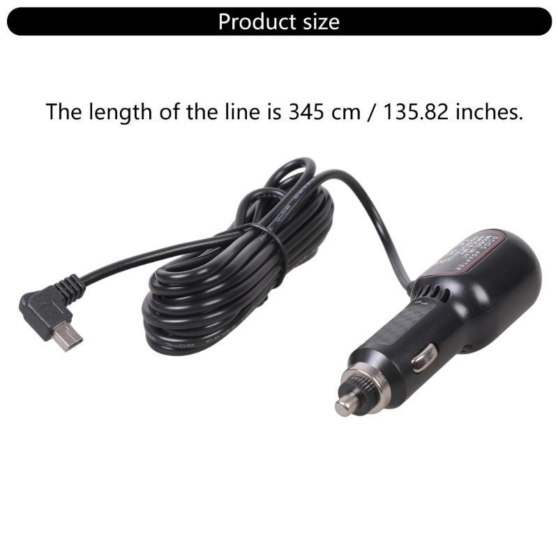 Dashboard Camera Power Cable Cable Mini USB Charging Cable Car Charger 12V To 5V with USB Port Power Supply Cord Adapter