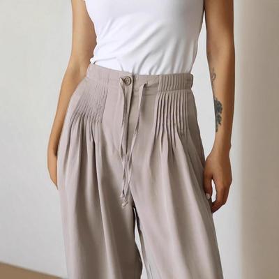 2025 Summer Women's Casual Lace-Up Adjustable Loose Fit Pants: European & American Style, Versatile & Comfortable