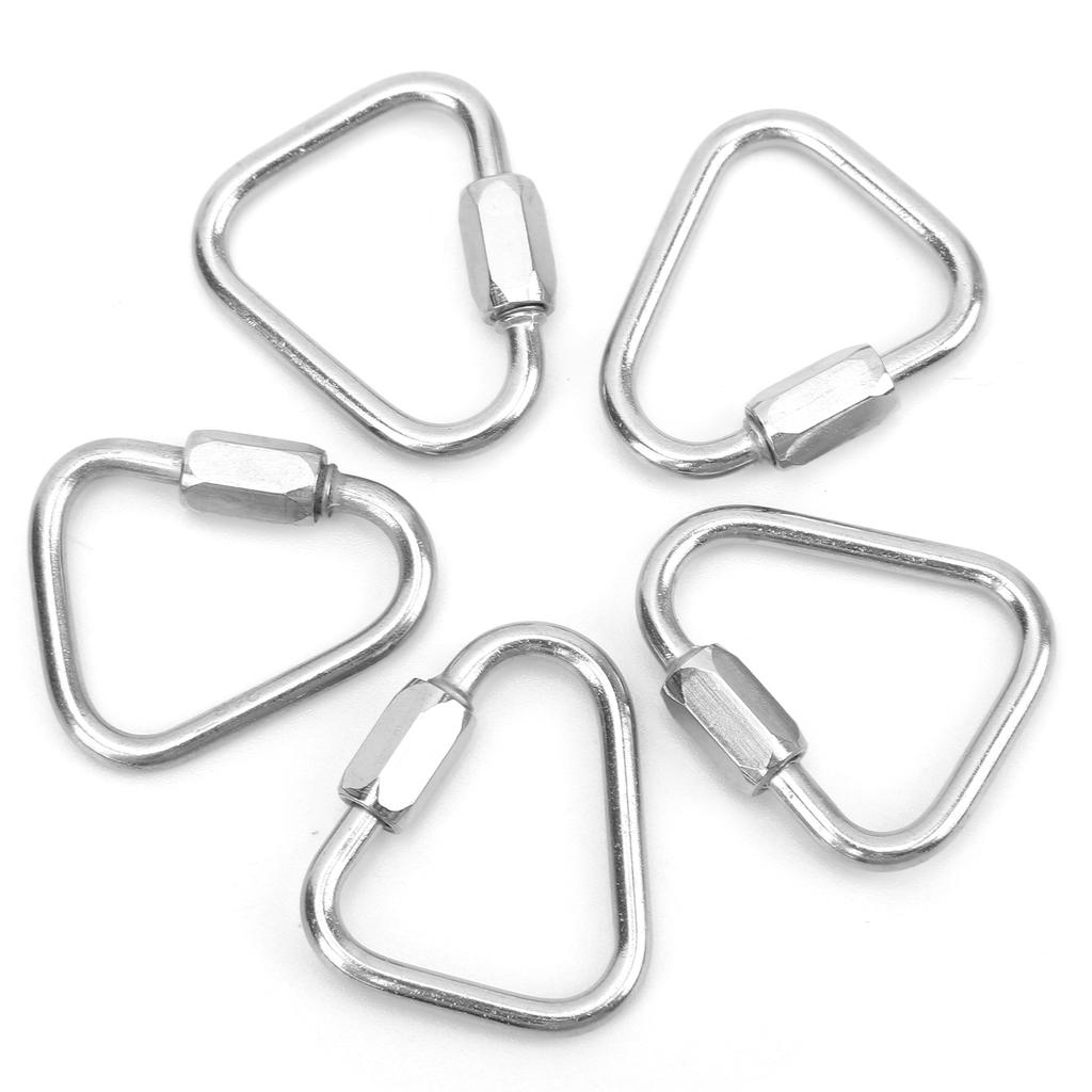 5pcs   Locking Carabiner Stainless Steel Portable Easy to Carry Carabiner for Camping Hiking
