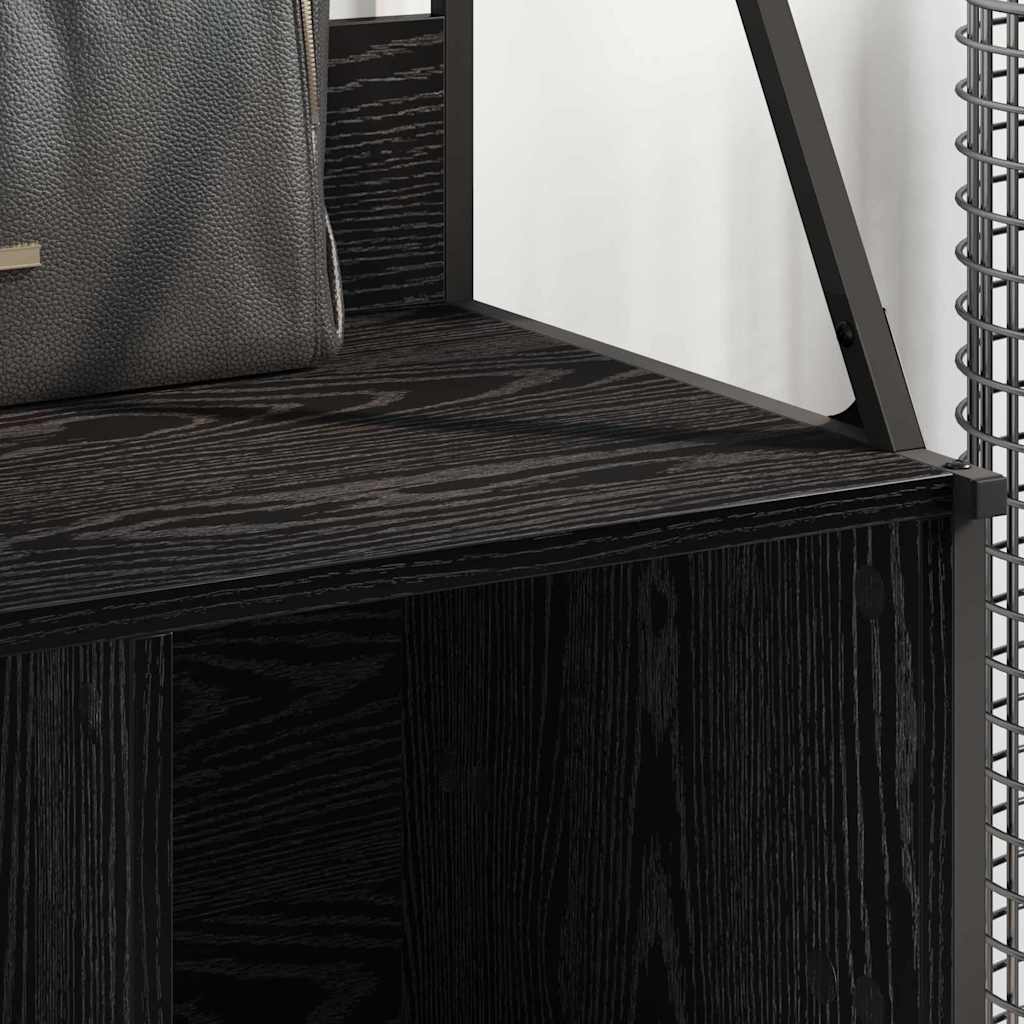 Clothing Rack with Shelf Black Oak Effect 100 X 41 X 184 Cm