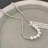 Broken silver splicing pearls stacked necklace women's design sense high-end choker neck chain niche temperament accessories