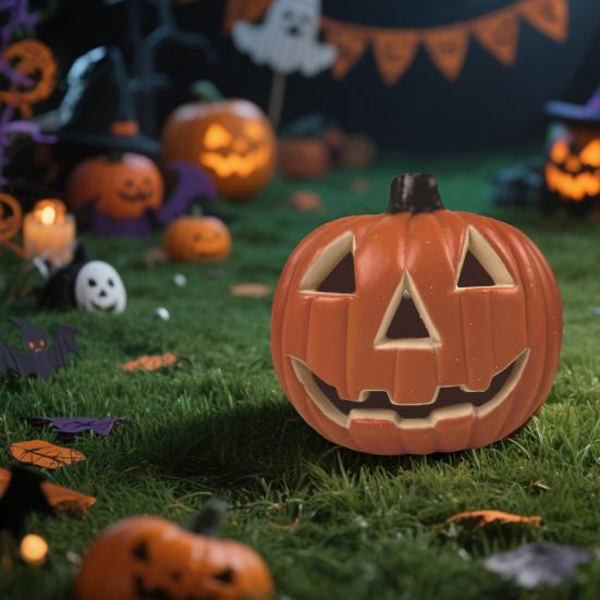 Halloween Pumpkin Decoration Fall Decor Jack O' Lantern Centerpiece Autumn Farmhouse Table Decoration for Home Cabinet Mantel