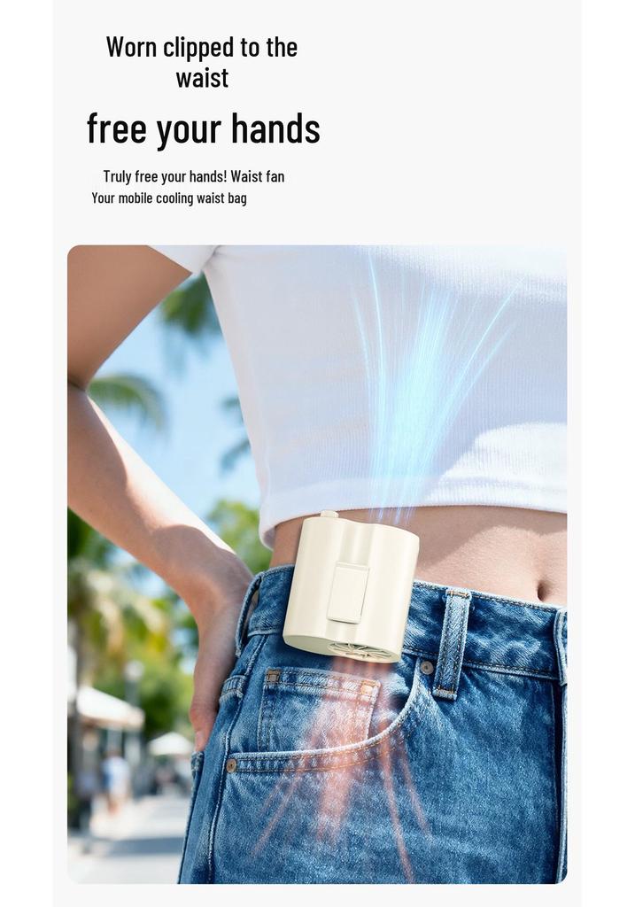 High-Speed Multi-Functional Clip-On Fan: 360° Rotation for Outdoor, Waist, Cycling, and More