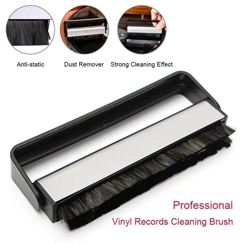 Carbon Fiber Cleaning Brush for Turntable LPs Records Anti Static Dust Remover Dirt Remove Tool with Cleaning Brush