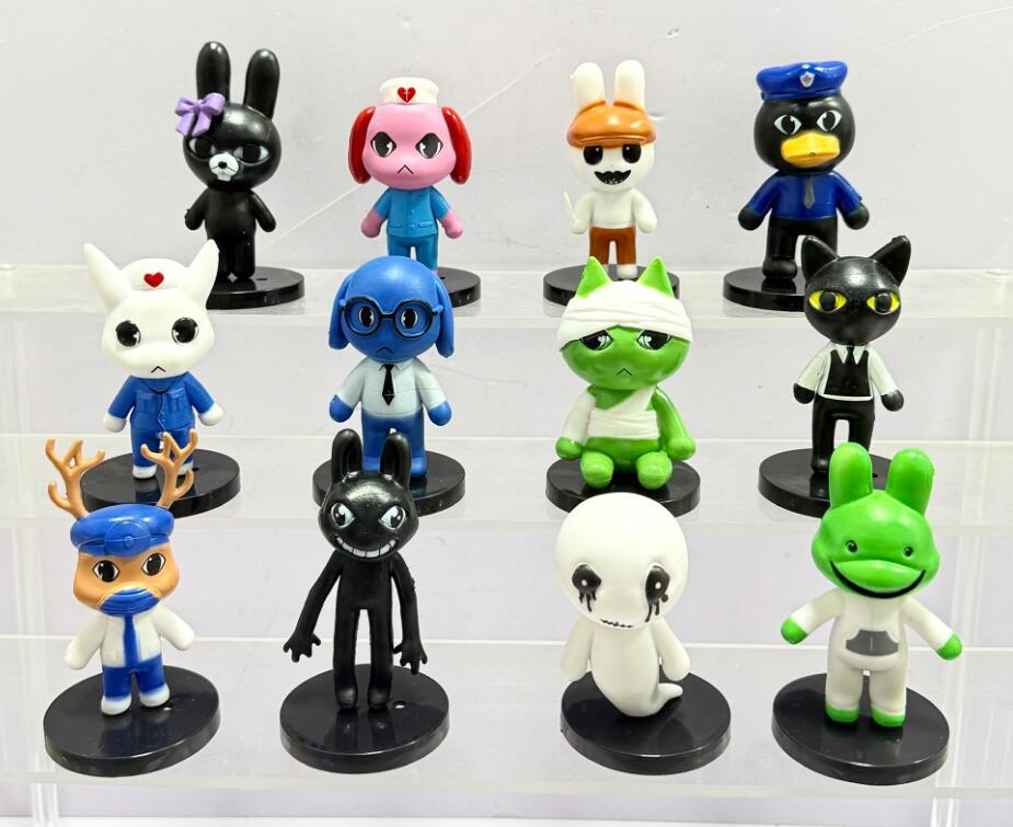 Neue 6/12/18 Stück Tierarztpraxis Figur Heimdekoration Modell Mini 7-9CM PVC Hund Katze Figuren Heimdeko Ornamente