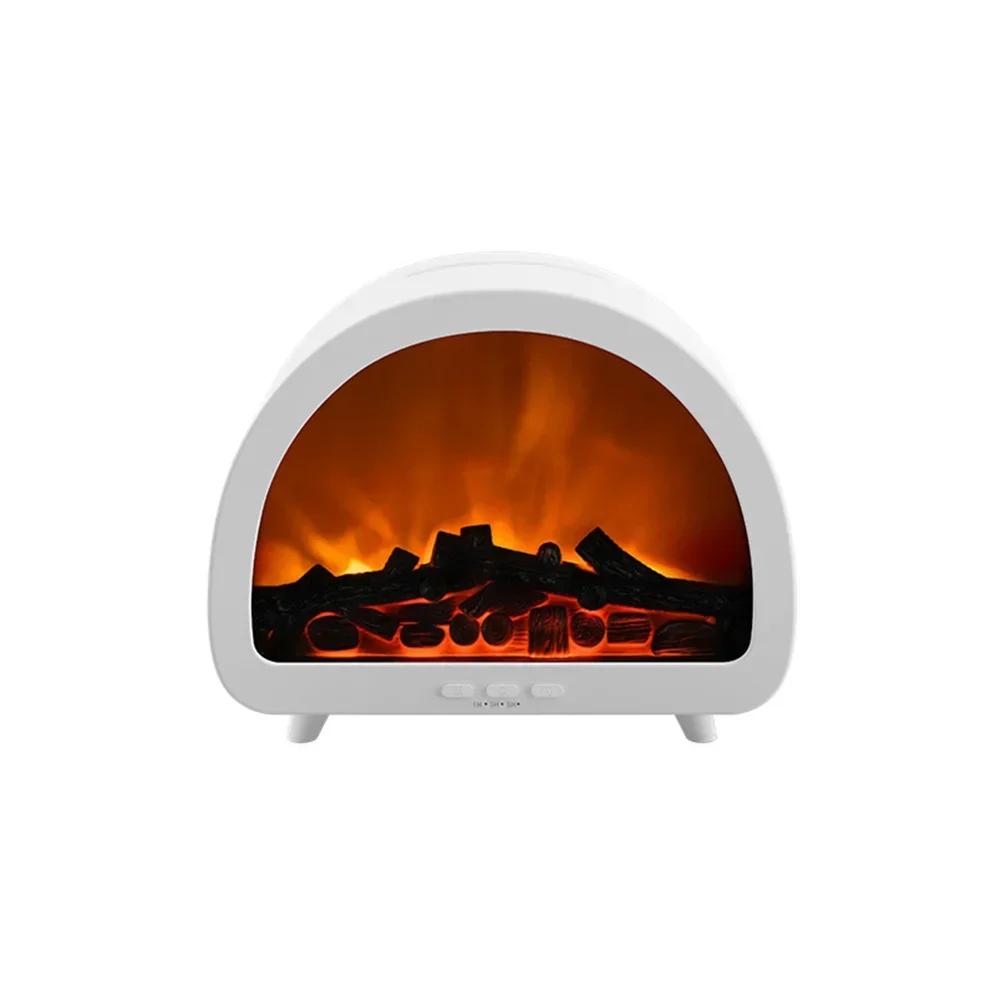

3D Аромадиффузор с эффектом пламени камина, RGB подсветкой, дистанционным управлением и длительным временем работы для помещений для отдыха белый