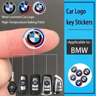 For BMW M X3 X5 X6  11/14mm Car Remote Key Fob Emblem Badge Radio Button Sticker For BMW 50th E46 E90 E49 F30 F80 E36 E46 E93 E9