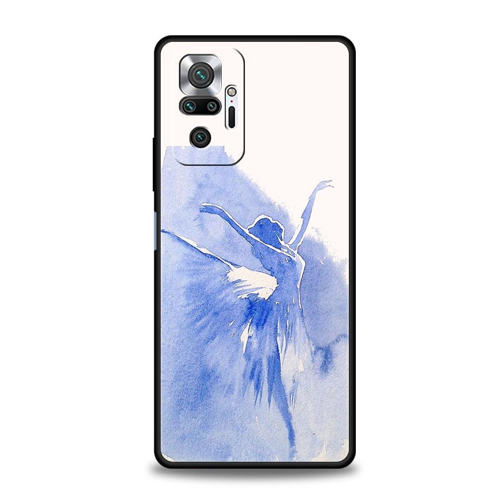 Phone Case For Xiaomi Redmi Note 14 13 12 5G 11 10 Pro Plus 4G 9S 9 14C 13C 12C 10C 9C 9A Soft TPU Cover Gymnastics water color