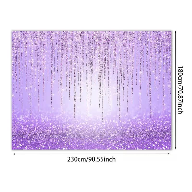 

2D Lavender Glitter Curtain Backdrop Sparkle Birthday & Wedding Background 47.2x31.5inch/120*80cm