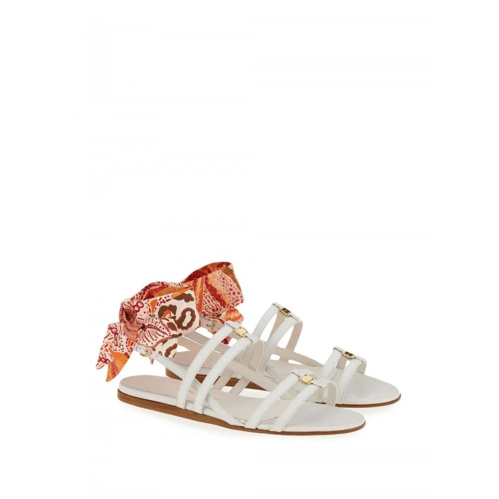 Salvatore Ferragamo Ferragamo Vara Lace Up Sandals White
