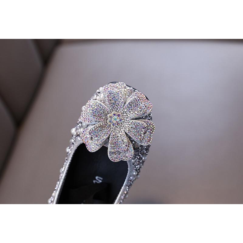 Autumn New Style Ladylike Baby Girl Children's Princess Rhinestone Single Shoes Leather Shoes Dance Performance Shoes