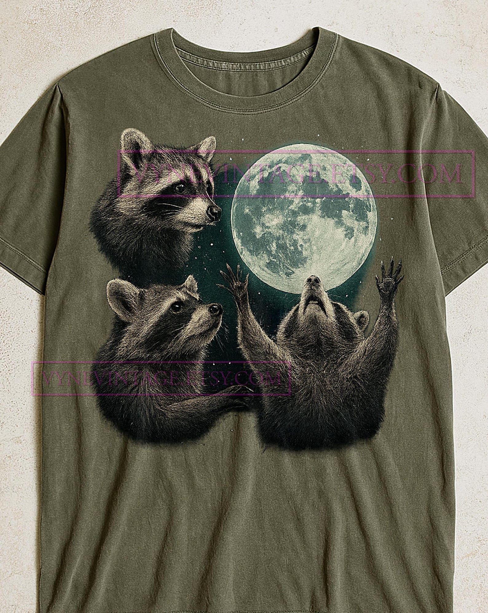 Raccoon Moon T-Shirt, Funny Meme Quote Tee, Satirical Animal Graphic, Humorous Raccoon Lover Gift, Quirky Tee M