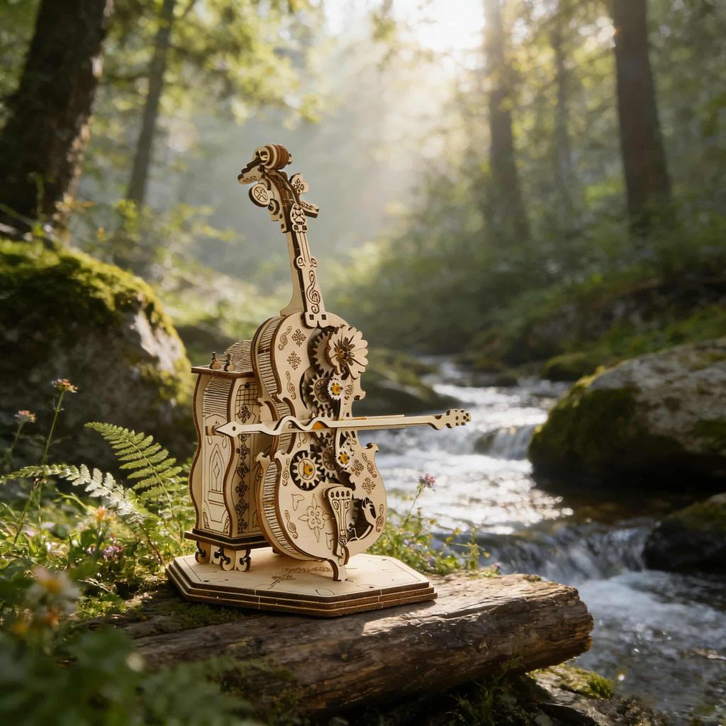 Cello 3D Wooden Puzzle Miniature : The Perfect Holiday Present Ideal Ideal for Halloween Christmas Plus Birthdays