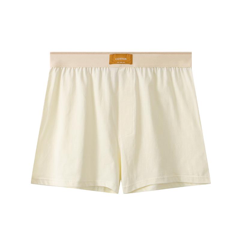 Men's Pure Cotton Boxer Briefs - Comfortable, Breathable, Skin-Friendly Solid Colors, Trendy Home Pajama Pants
