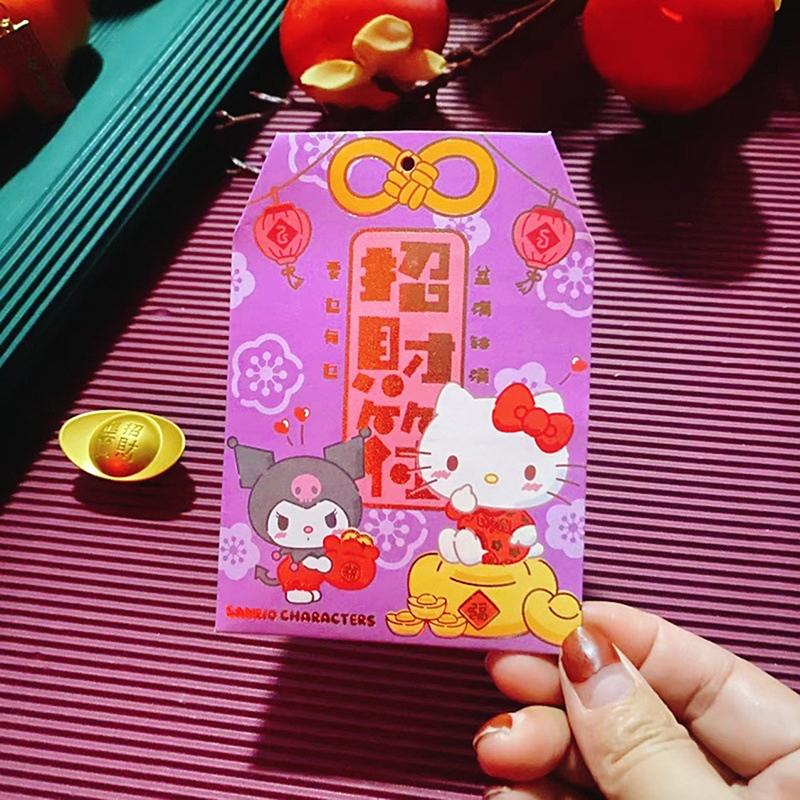 

18 шт. Красные конверты Sanrio 2025 год китайской Змеи Китти Весенний фестиваль Красный пакет Традиционные карманы для счастливых денег Годовые подарки