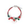 Hand-Woven Christmas Reindeer & Santa Claus Adjustable Bracelet with Snowflake & Bell Charms