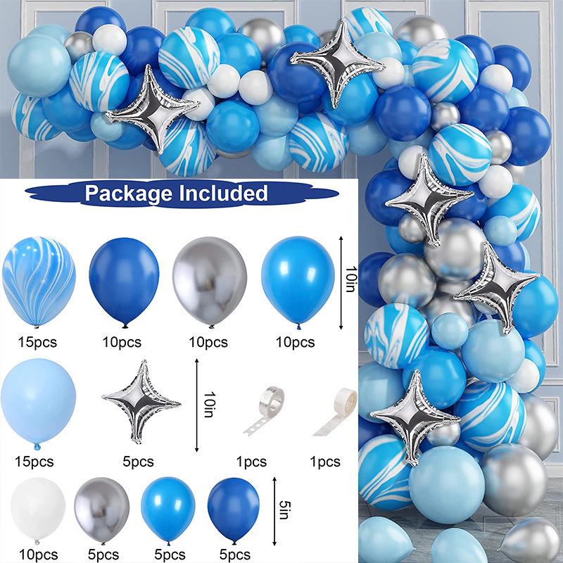 Blue Balloon Chain Combo: Birthday, Festival, Wedding, Room Decor & Arch Celebration Balloons