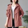 Women Windbreaker Korean Casual All-match Large Size Loose Outwear Hooded Mid-length Jacket Spring Autumn Women's Coat
