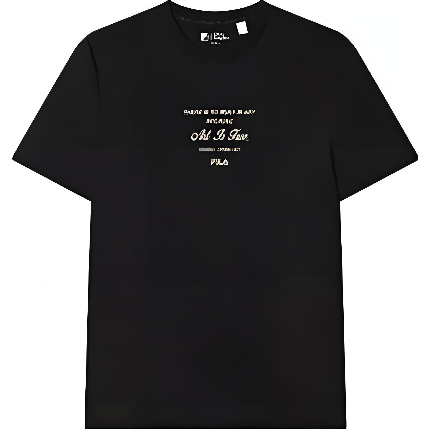 

Fila Пуловер из серии Heritage с круглым вырезом, повседневная удобная футболка с коротким рукавом, мужские топы, черный F11M438105F-BK M