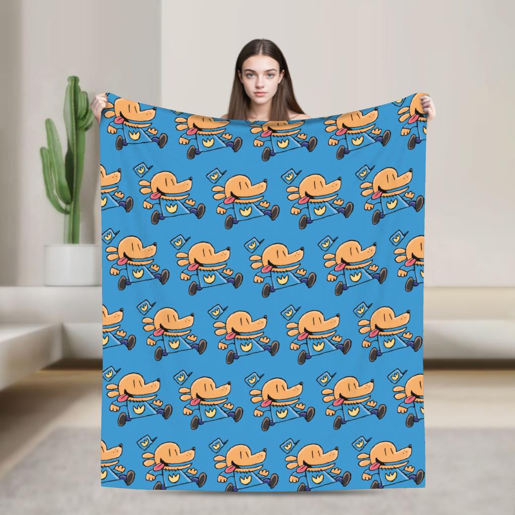 Dog Man Dogman Movie Comic Blankets Cartoon Flannel Awesome Breathable Throw Blankets for Coverlet Summer