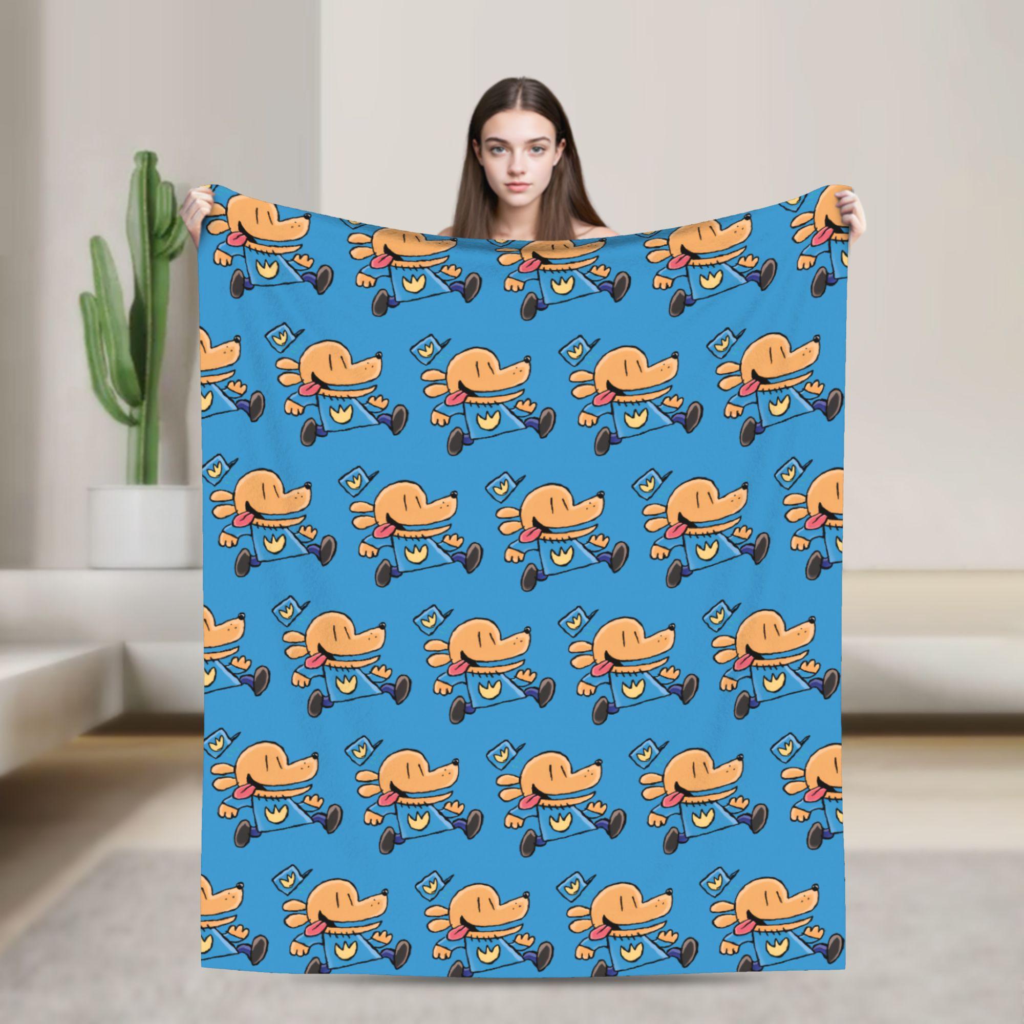 

Anime Dog Man Cartoon Blanket Flannel Novelty Warm Throw Blanket for Chair Covering Sofa Spring/Autumn 75x90cm
