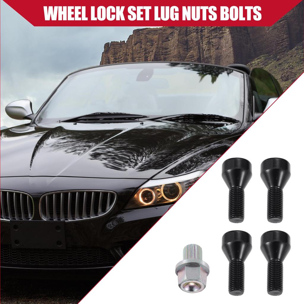 Hihaha Wheel Lock Set Lug Nuts Bolts #36136786419 Fits BM W 528i Fits 1978-1987