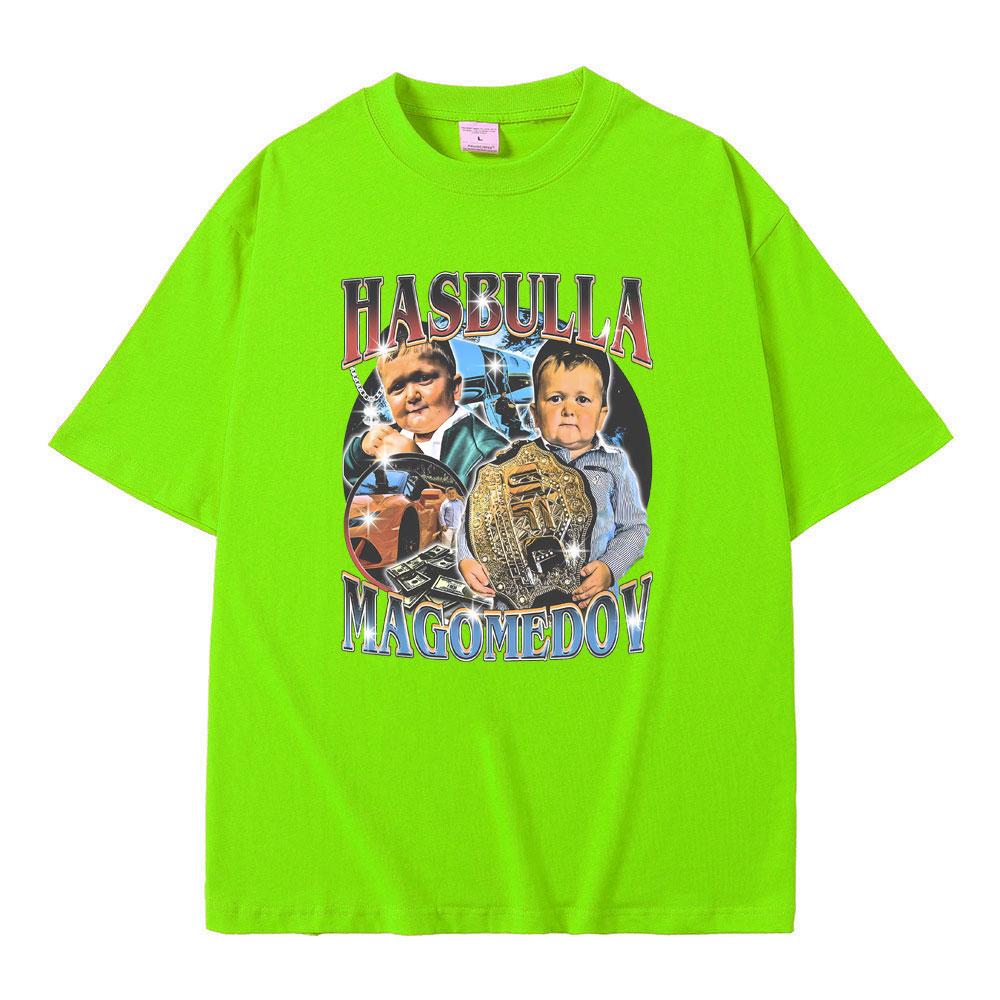 Hasbulla Magomedov Funny Meme T-shirt Men's Vintage Oversized Tshirt Men Women Casual 100% Cotton T Shirt Short Sleeve Fan Gift