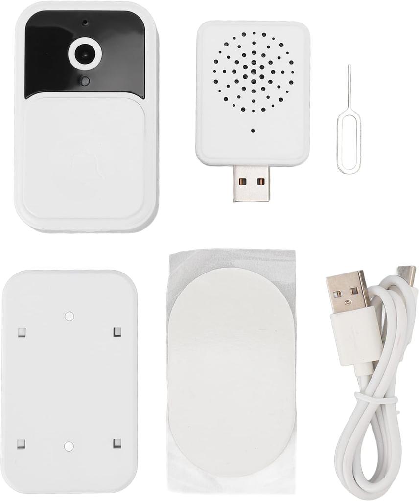 Video Doorbell 720P HD Wide Angle Security Camera, Up To 128GB Memory, 2 Way Voice Intercom Real Time Video Smart Door Bell Cameras