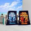 1 Stück Individuelles Personalisierbares Handtuch mit der Zahl Sechs Sieben, Cooles Cartoon-Gamer-Thema, Schnelltrocknendes Handtuch für den Sommerstrandurlaub