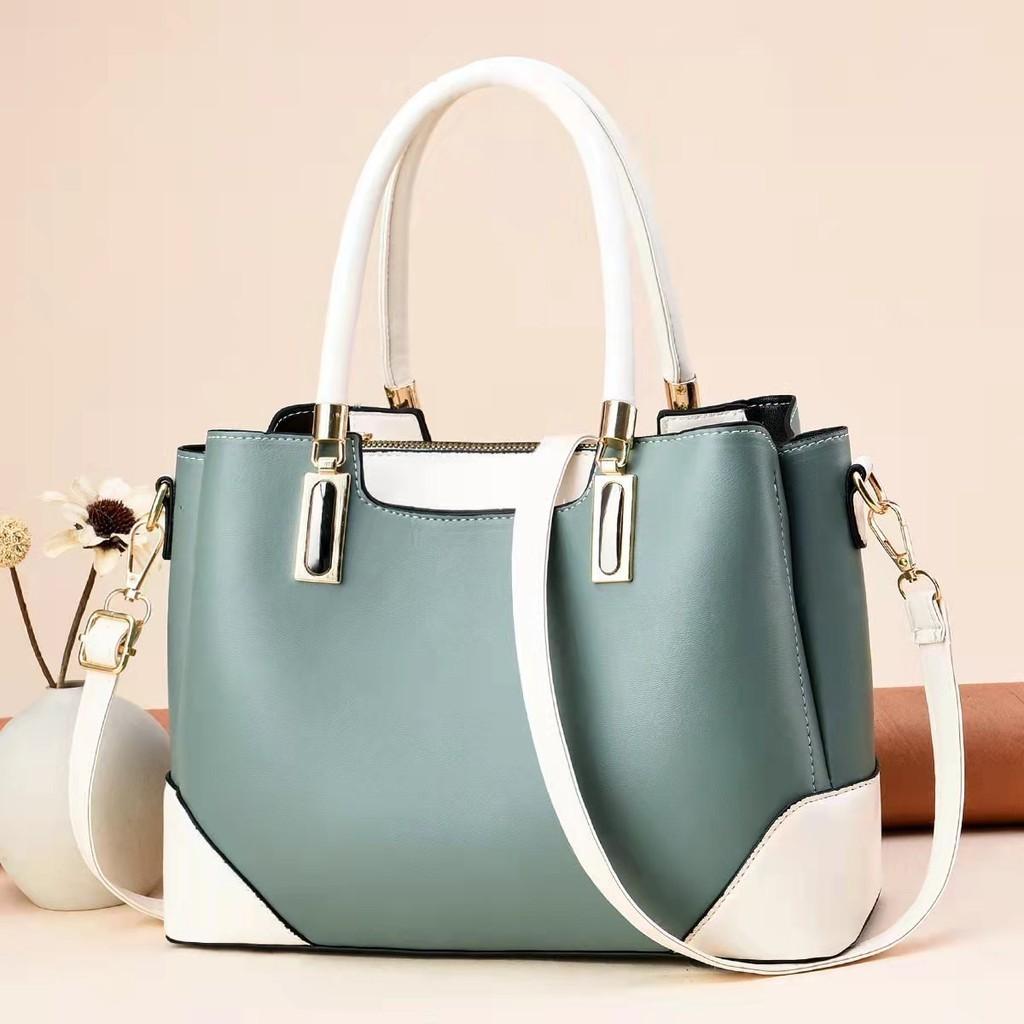 Simplistic Large Capacity Tote Bag 2023 New Women's Bag Cross-border Soft Leather Splicing Big Bag