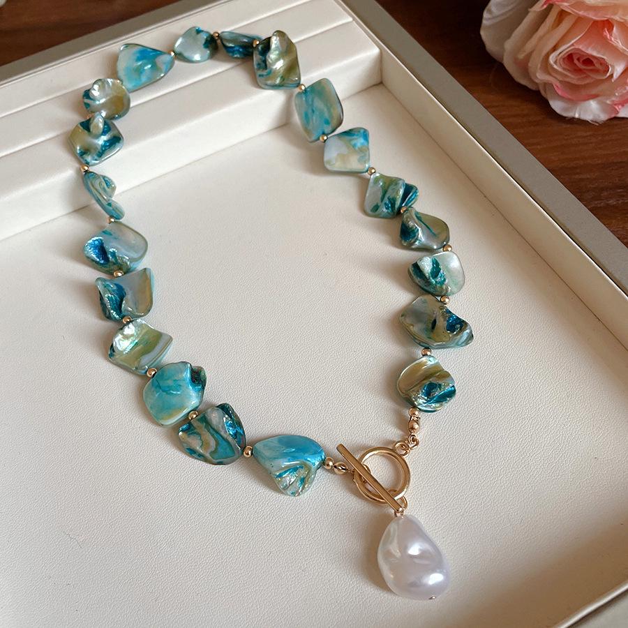Collar Clavícula de Conchas Marinas y Cuentas Estilo Bohemio Étnico Vacacional, Lujo Ligero.