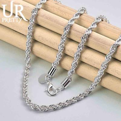 שרשרת כסף סטרלינג 925 מלופפת תכשיטי חתונה אופנתיים