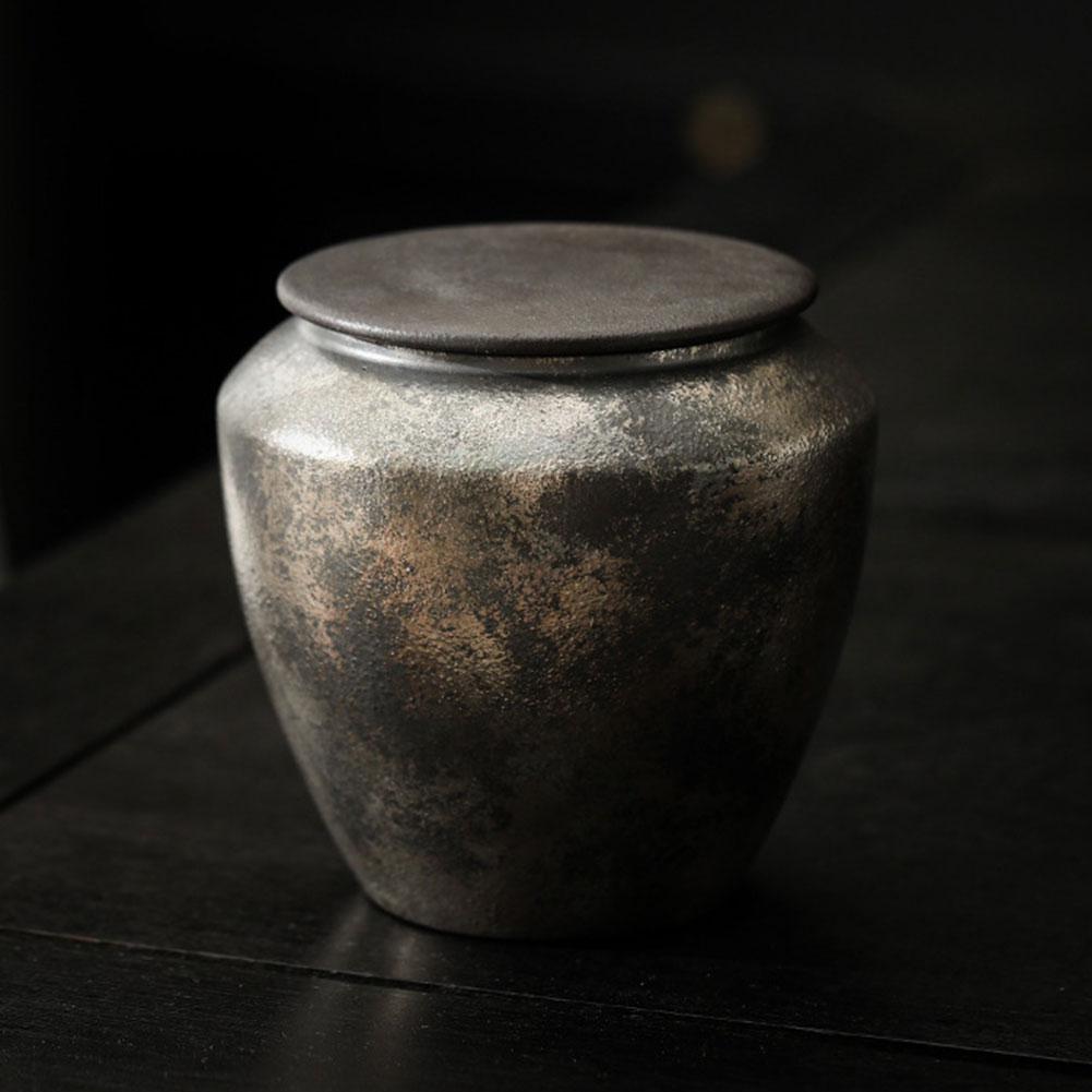 Hand-made Ceramic Tea Caddy Storage Container Vintage Ceramic Airtight Jar For Tea Lovers