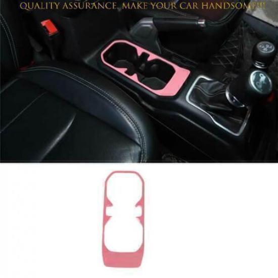 For Jeep Wrangler JL 2018-2024 Light Pink Center Console Water Cup Cover Trim