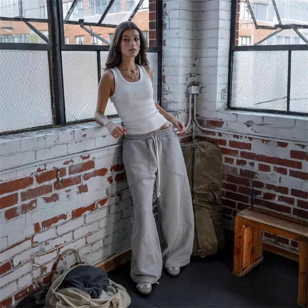Uomo Strada Hip-hop Goth Harajuku Moda Versatili Pantaloni Dritti a Gamba Larga Uomo Retro Americano Y2K Casual Larghi Pantaloni Donna