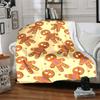 1Pc Gingerbread Man Flannel Blanket, Soft And Comfortable, Casual Warm, Camping Travel, Christmas, Halloween Xmas Gift. G1249
