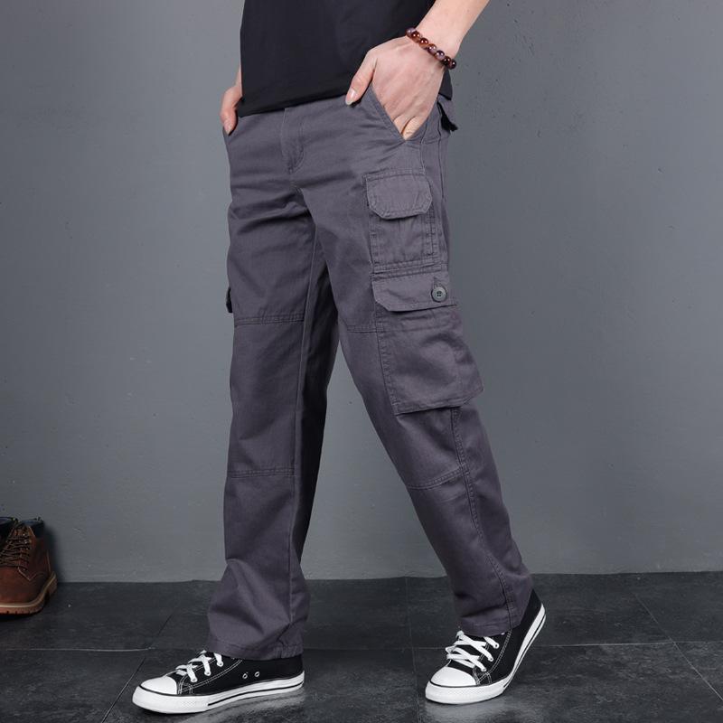 Spring new product multi-pocket overalls men's wear-resistant tactical pants casual long pants men's loose large size trend