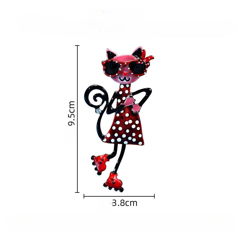 Vintage Cute Kitten Cat Brooches For Women Cat Pet Animal Brooch Lapel Pins Clothing Accessories Jewelry Gift