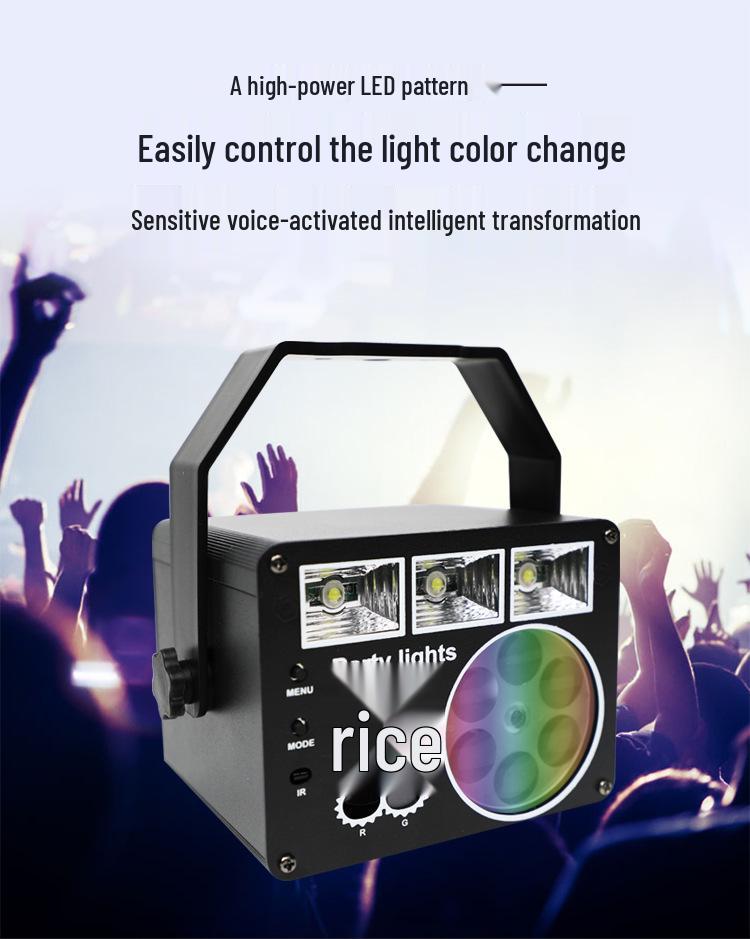 USB Outdoor String Lights: KTV Disco Sound-Controlled Rotating Stage Lights