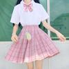 Ash Women's Academy Style Sailor Suit: Short Sleeve JK Student Uniform with Genuine Pleated Short Skirt