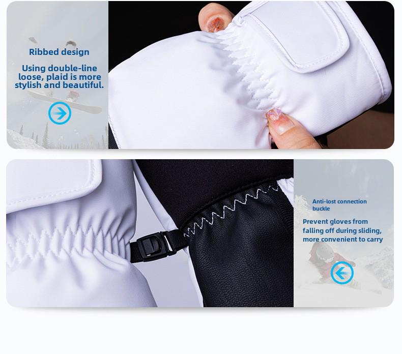 Mănuși de Snowboard de Iarnă: Mănuși de schi de exterior rezistente la vânt, impermeabile, călduroase, compatibile cu ecran tactil