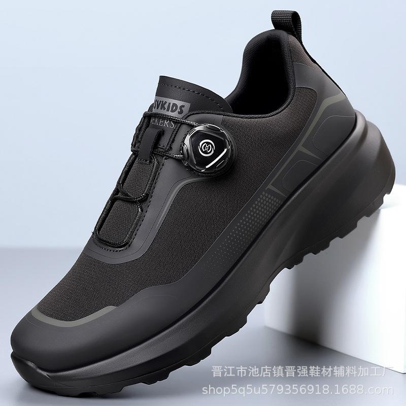 Men's shoes Four seasons comfortable platform rotating button sports shoes men's city outdoor casual shoes hiking hiking shoes