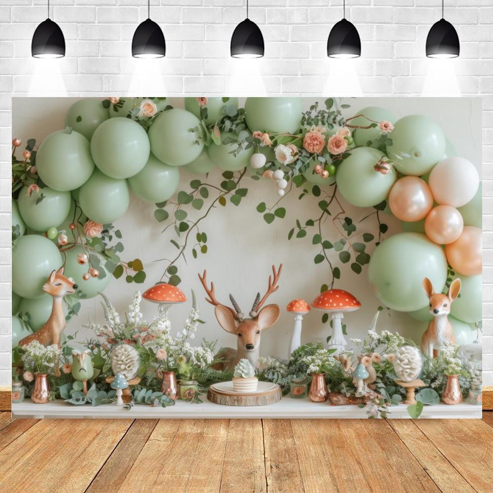 Safari Tropical Jungle Animals Baby 1st Birthday Party Photography Backdrop Wild One Baby Shower Photo Background Photo Studio