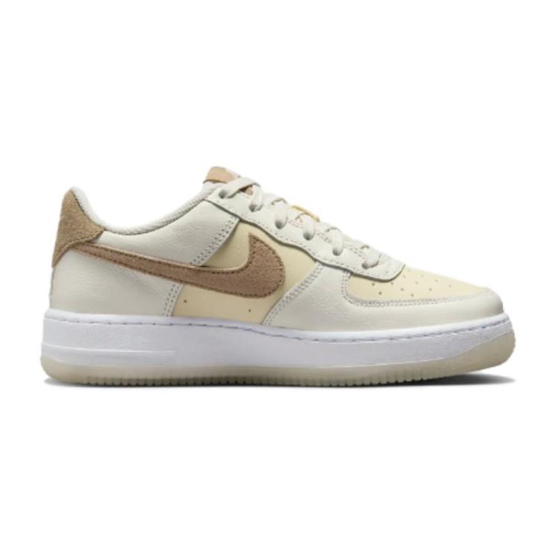 Nike Air Force 1 Slip Resistant Abrasion Resistant Low Top Skateboard Shoes Beige Kids' Sneakers HF5349-100