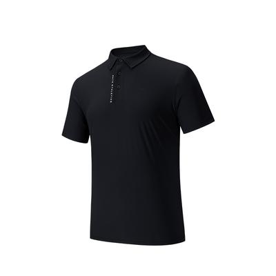 Training Series Solid Color Comfortable Versatile Short Sleeve Polo Shirt Men Tops Black 152527101D-2