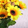 1/7-Head Sunflower Bouquet Silk DIY Floral Materials Simulation Flowers Realistic Small Bundle Wedding Bouquet